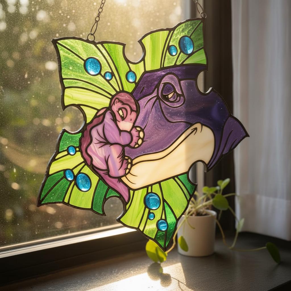 Dinosaur Mother Baby Nursery Suncatcher - Image 2