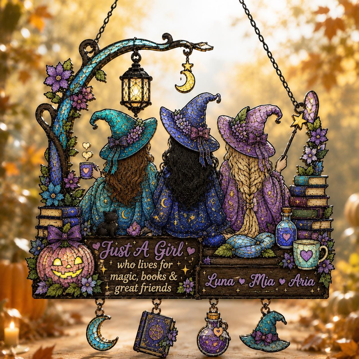 Personalised Witch Friends Acrylic Suncatcher - Image 2