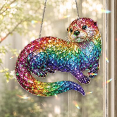 Otter Hologram River Animal Suncatcher