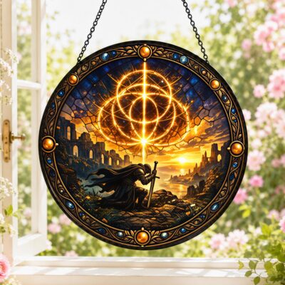 Dark Fantasy Game Rune Knight Suncatcher