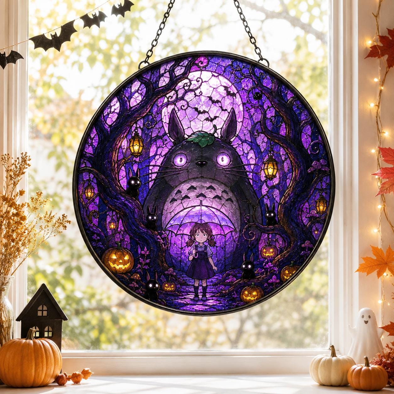Totoro Halloween Spooky Anime Suncatcher - Image 2