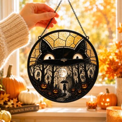 Totoro Halloween Window Glass Suncatcher
