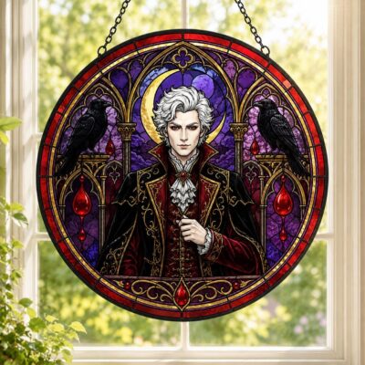 Fantasy RPG Game Vampire Elf Suncatcher