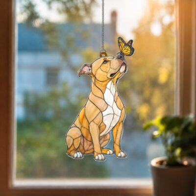 Personalised Pit Bull Memorial Suncatcher
