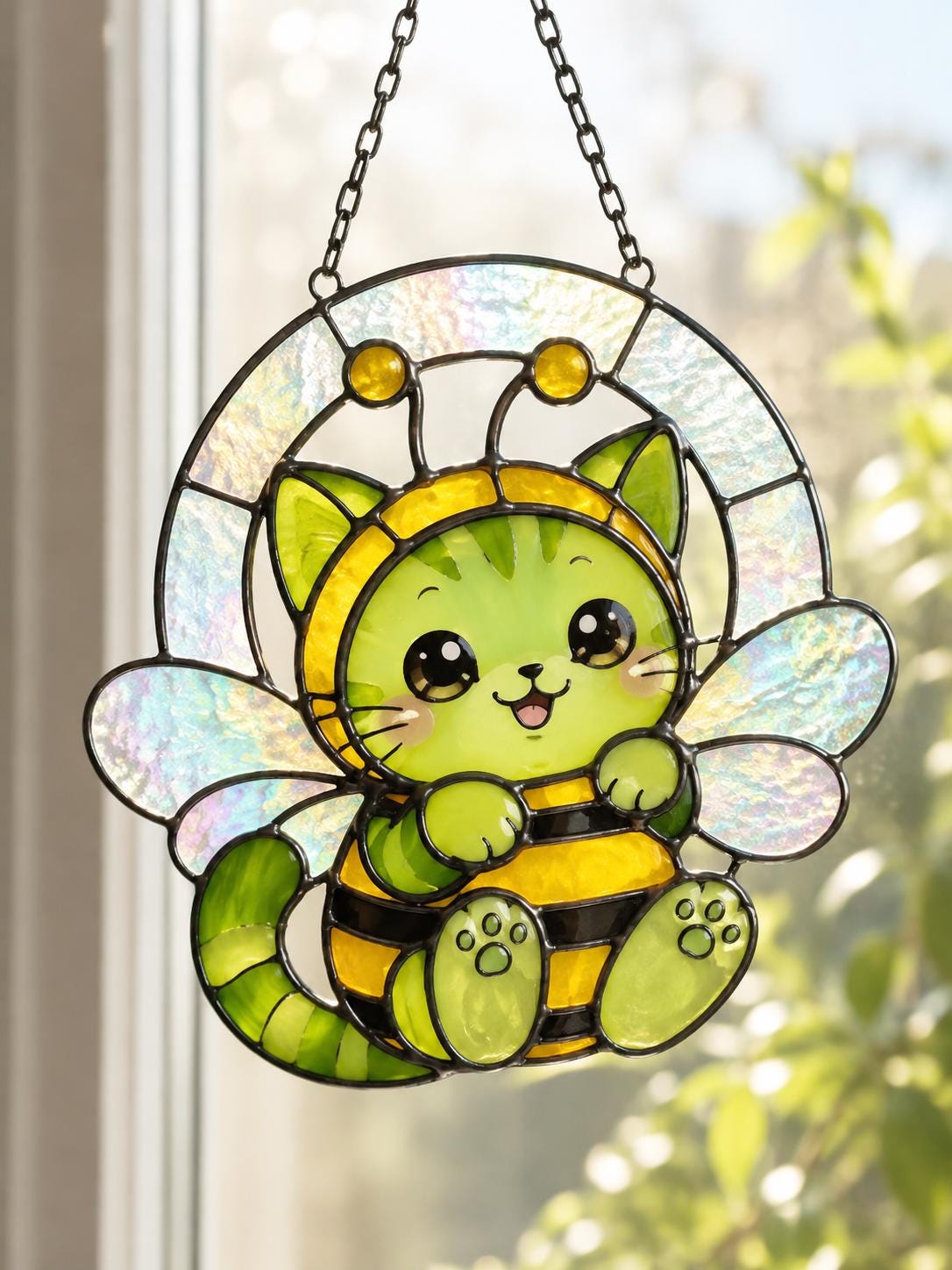 Bee Cat Whimsical Animal Suncatcher - Image 4