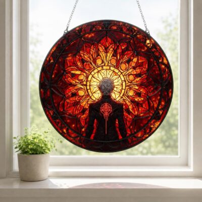 Fantasy RPG Game Pale Vampire Suncatcher