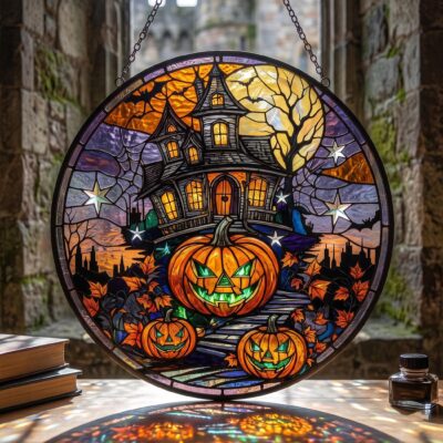 Halloween Haunted House Spooky Suncatcher