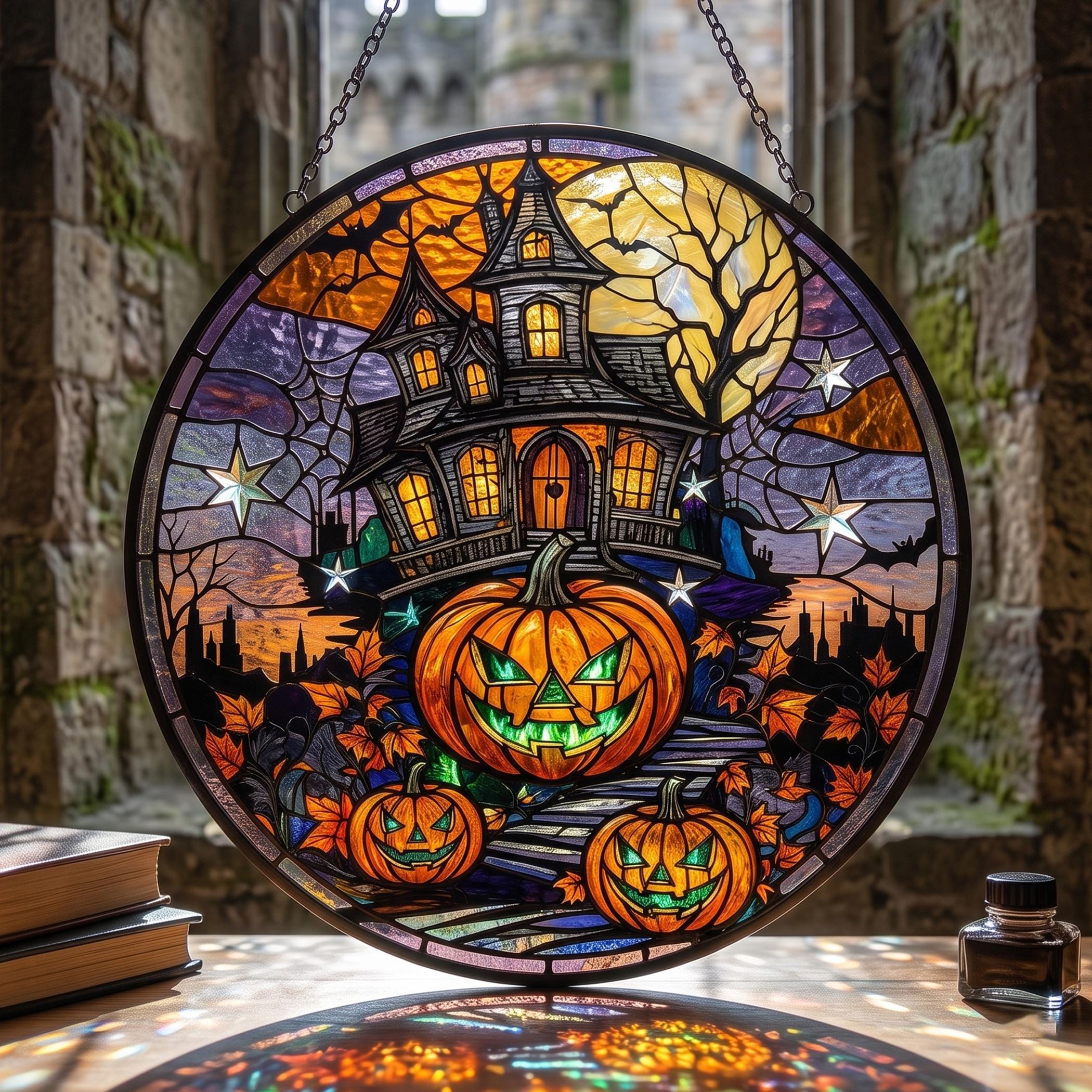Halloween Haunted House Spooky Suncatcher