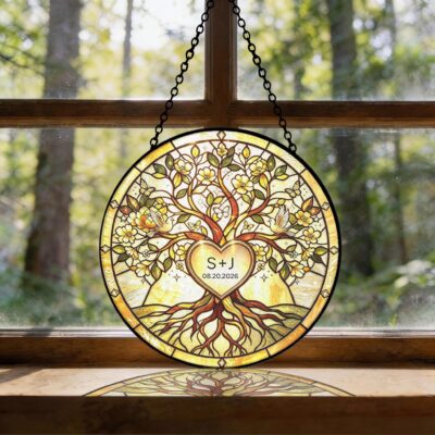 Couple Wedding Tree Custom Suncatcher