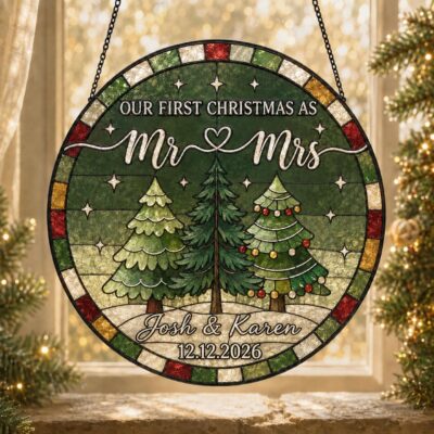 First Christmas Couple Custom Suncatcher