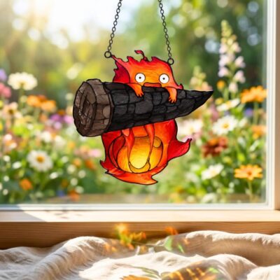 Calcifer Moving Castle Christmas Suncatcher