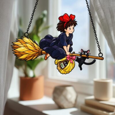 Kiki Jiji Flying Witch Suncatcher