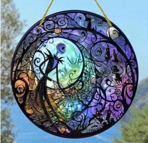Jack Skellington Halloween Glass Suncatcher - Image 3