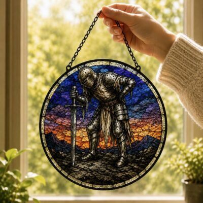 Dark Fantasy Game Retro Knight Suncatcher