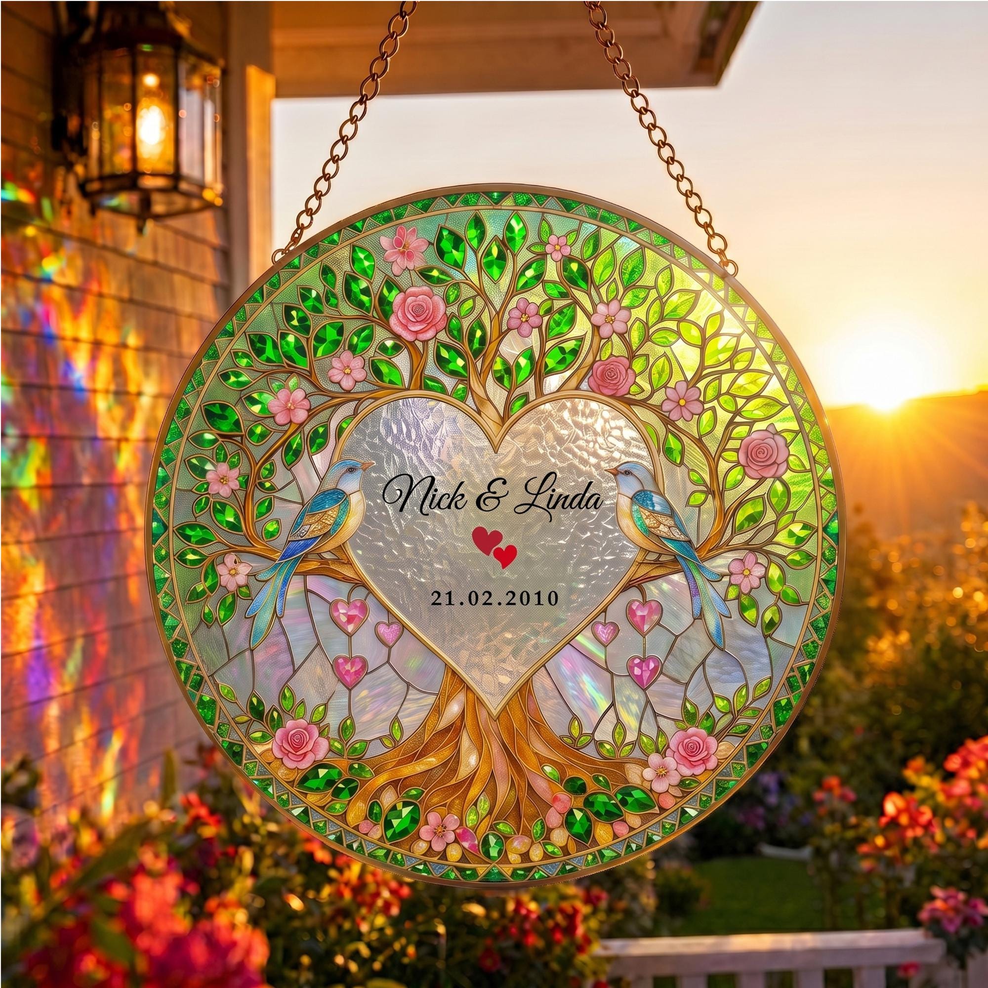 Cherished Wedding Tree Of Life Custom Suncatcher - Image 2
