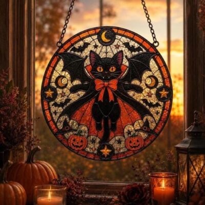 Halloween Spooky Pumpkin Tree Suncatcher