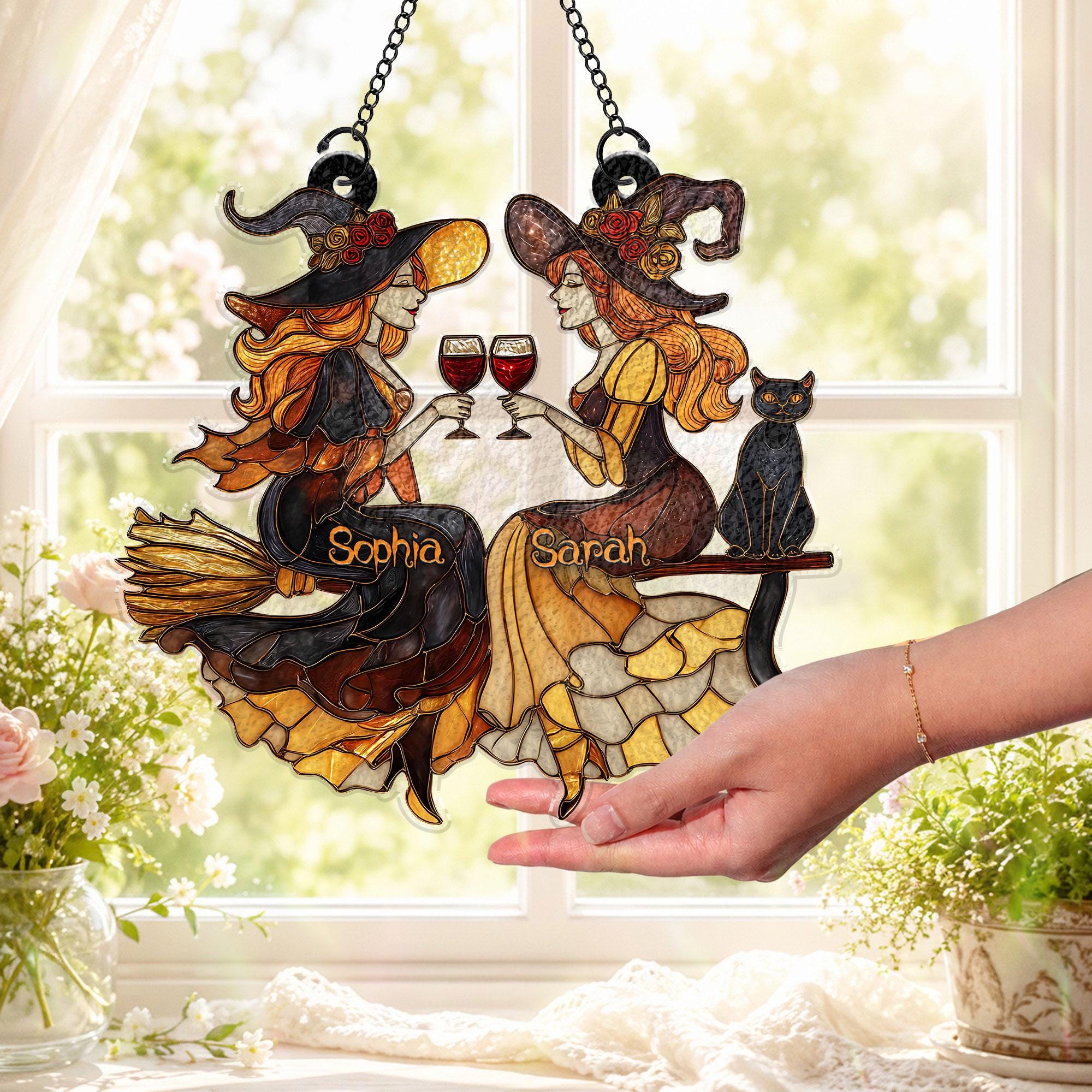 Personalised Witch Friends Halloween Suncatcher - Image 3