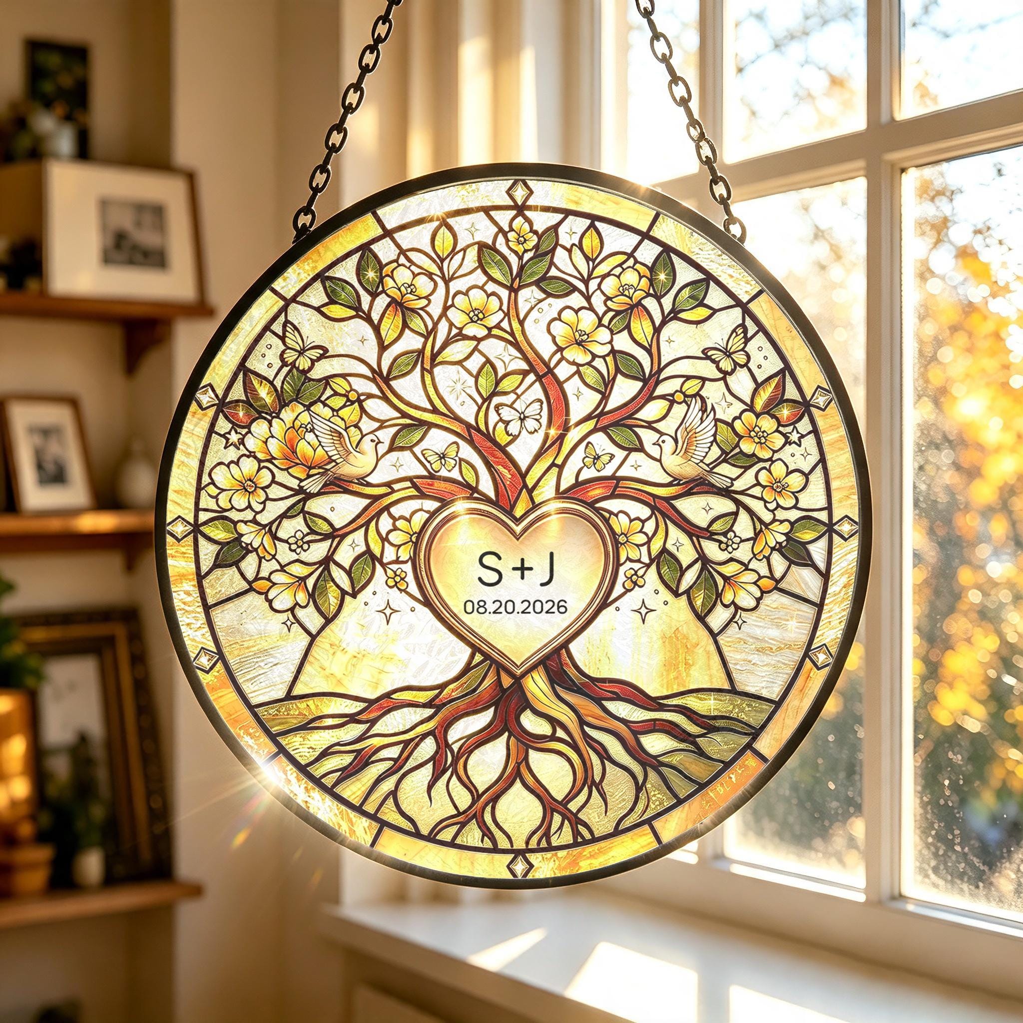 Couple Wedding Tree Custom Suncatcher - Image 2