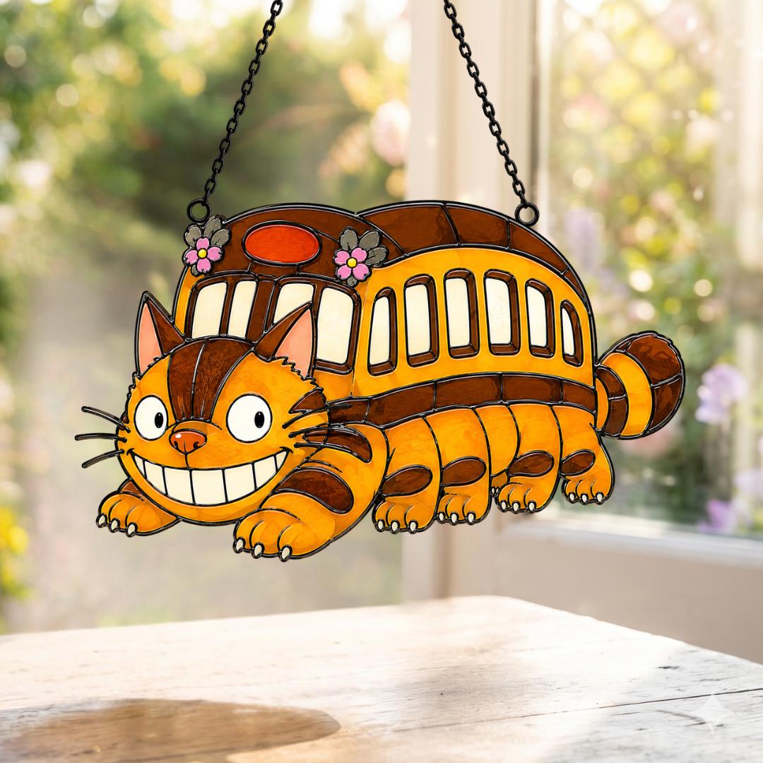 Totoro Catbus Anime Glass Suncatcher - Image 2