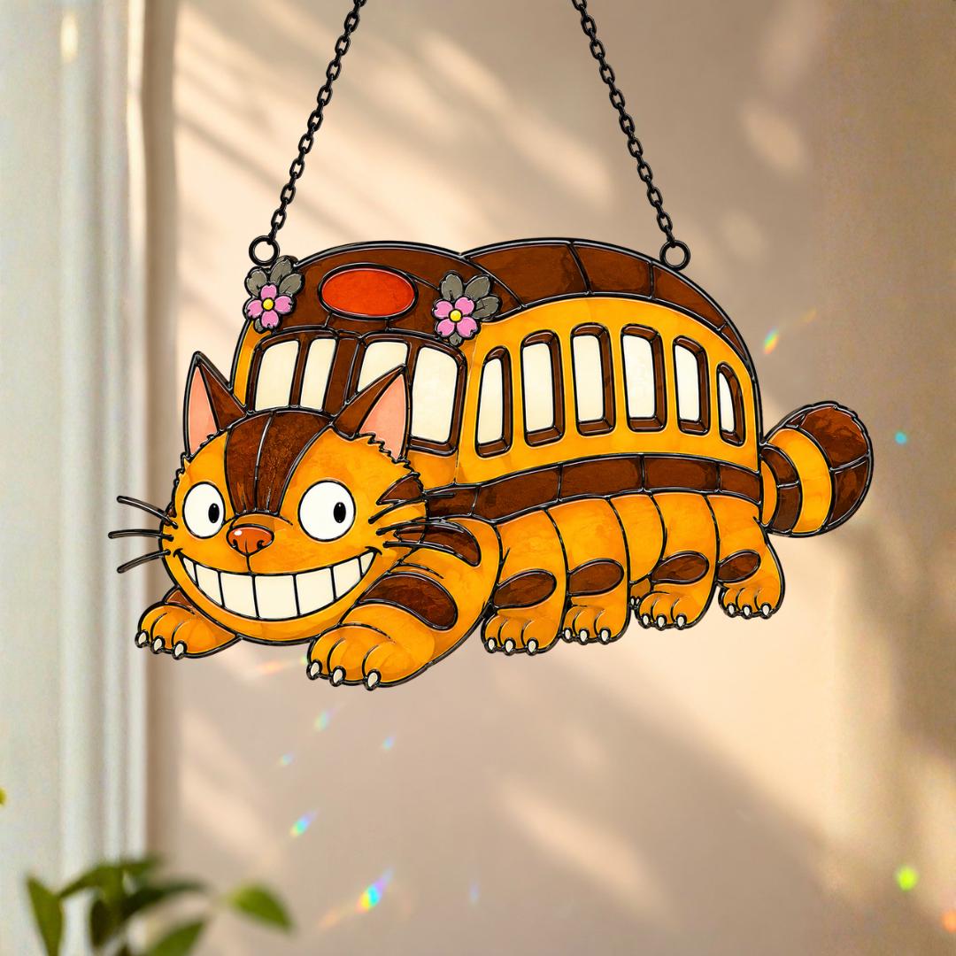 Totoro Catbus Anime Glass Suncatcher - Image 3