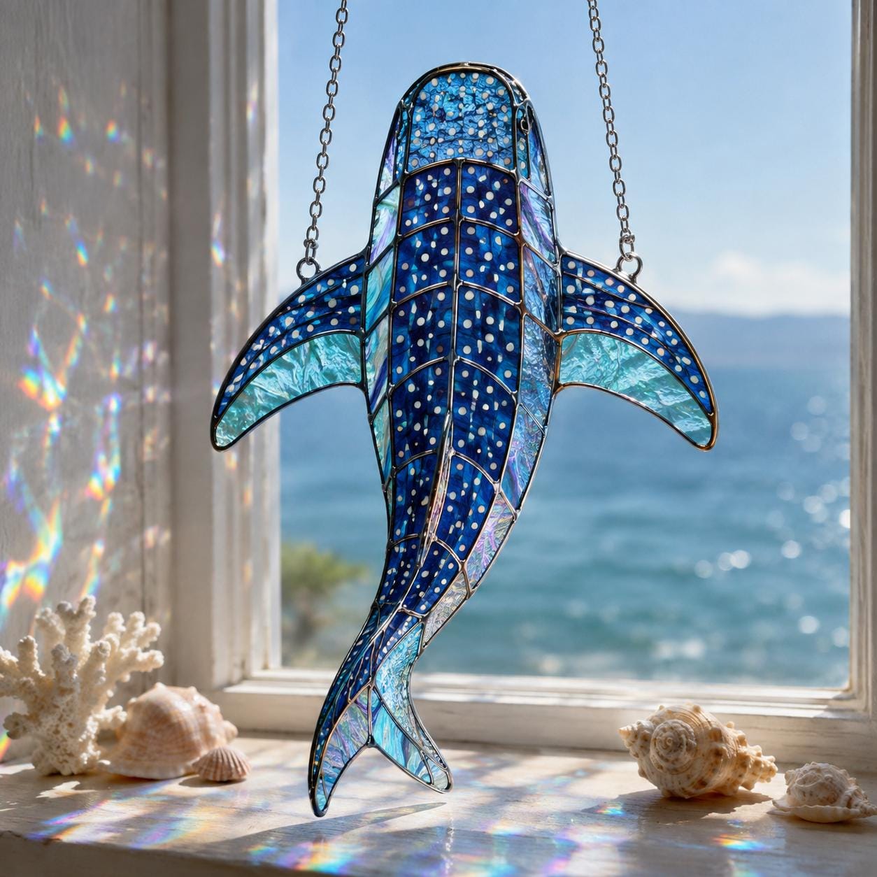 Iridescent Whale Shark Ocean Suncatcher