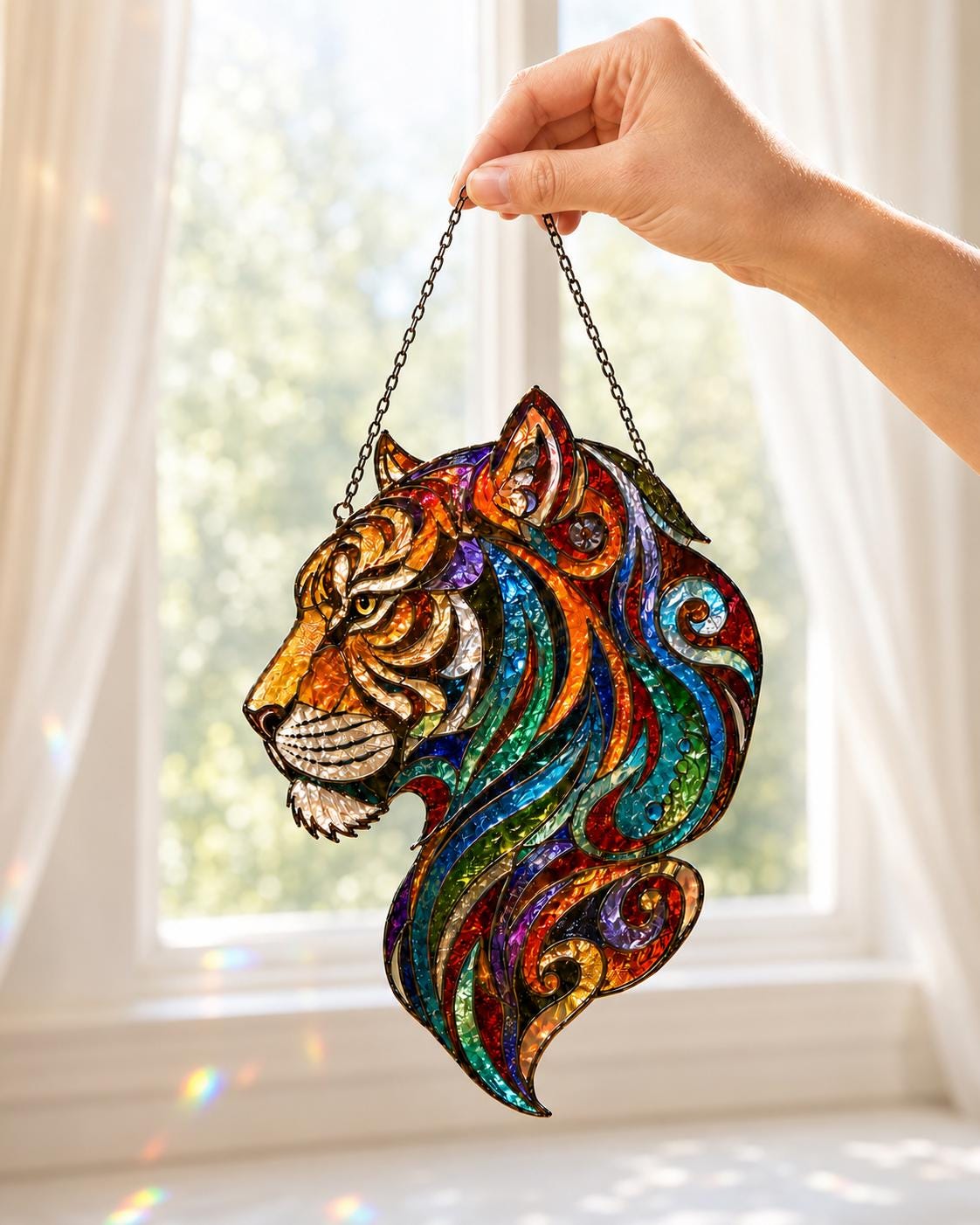 Tiger Colourful Wildlife Acrylic Suncatcher - Image 4