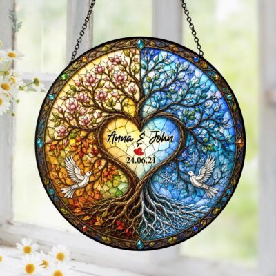 Loving Family Tree Wedding Custom Suncatcher
