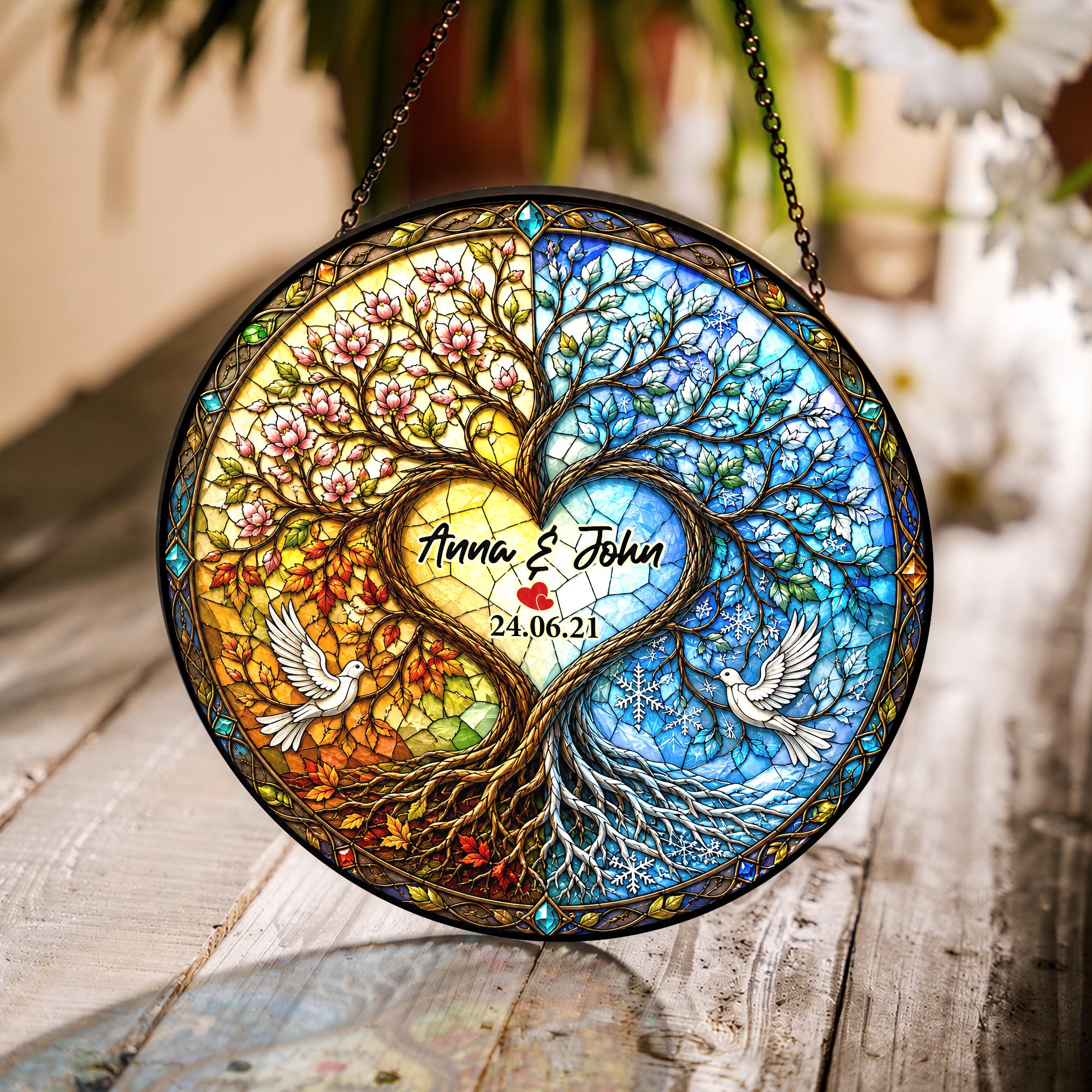 Loving Family Tree Wedding Custom Suncatcher - Image 2
