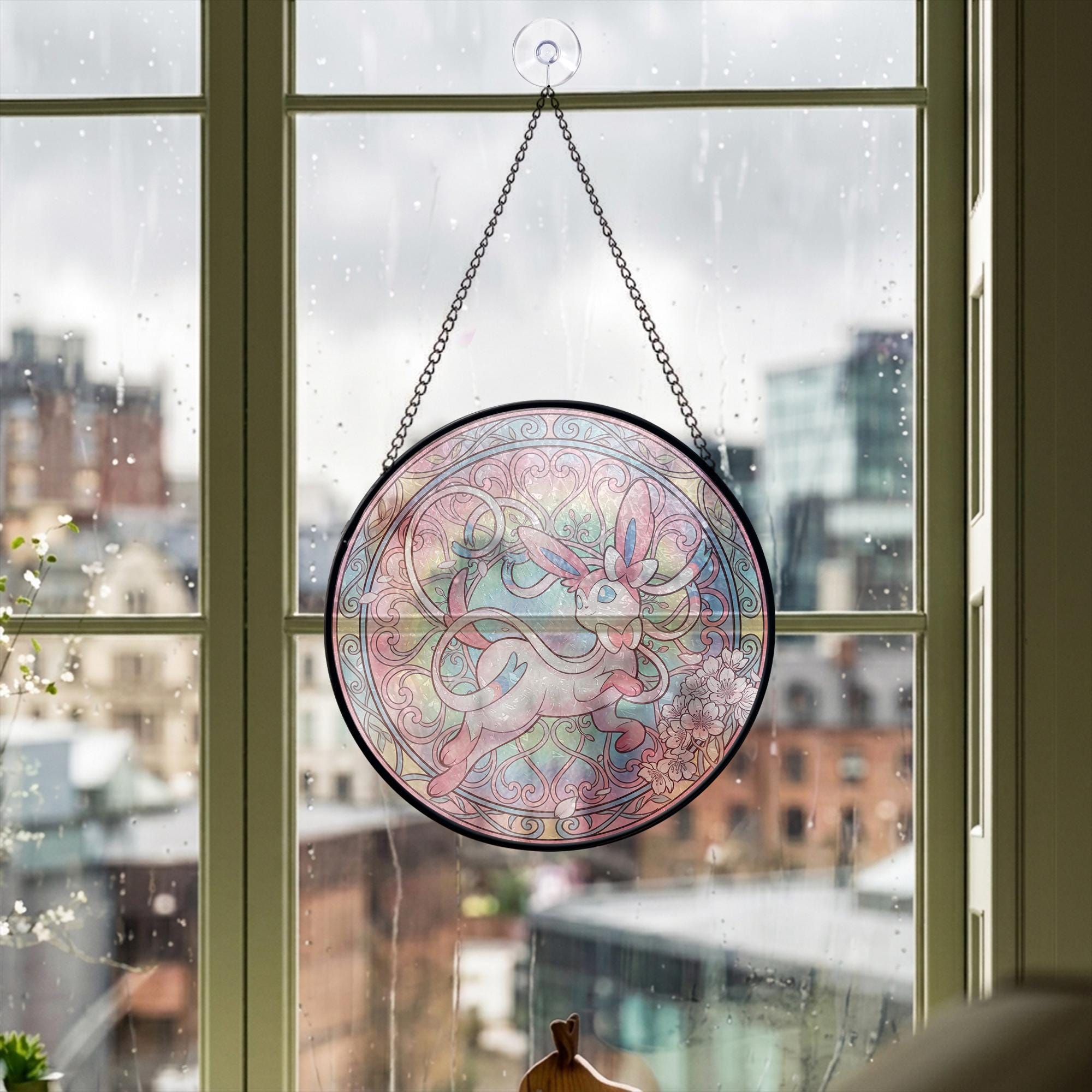 Sylveon Fairy Sakura Glass Suncatcher - Image 5