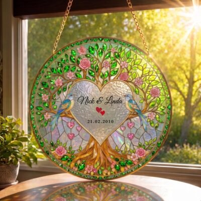 Cherished Wedding Tree Of Life Custom Suncatcher