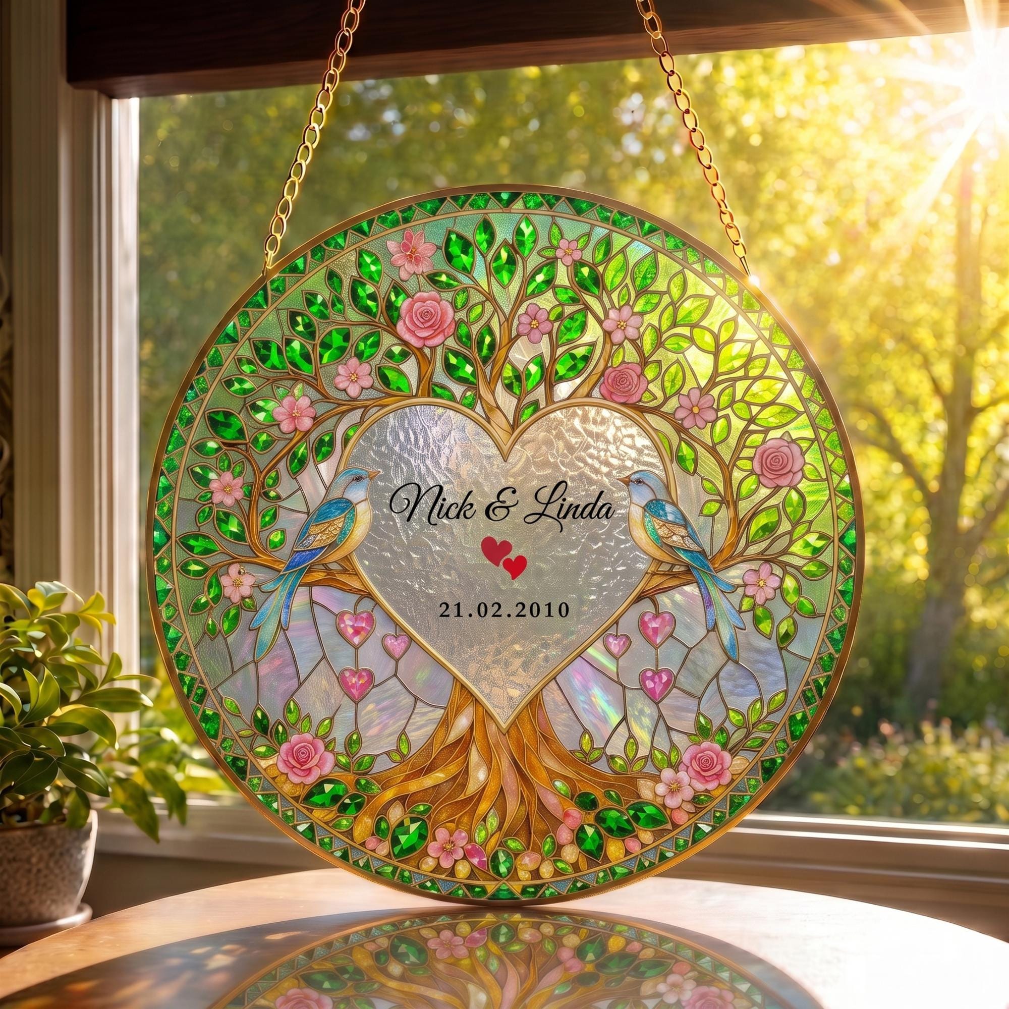 Cherished Wedding Tree Of Life Custom Suncatcher