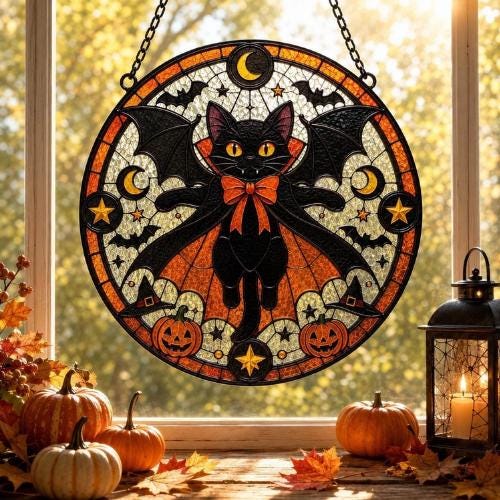 Halloween Spooky Pumpkin Tree Suncatcher - Image 2