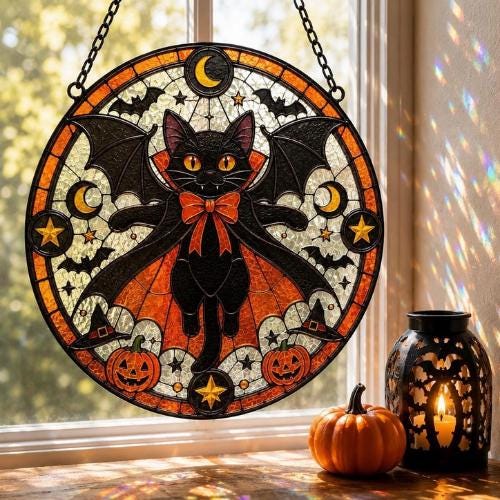 Halloween Spooky Pumpkin Tree Suncatcher - Image 4