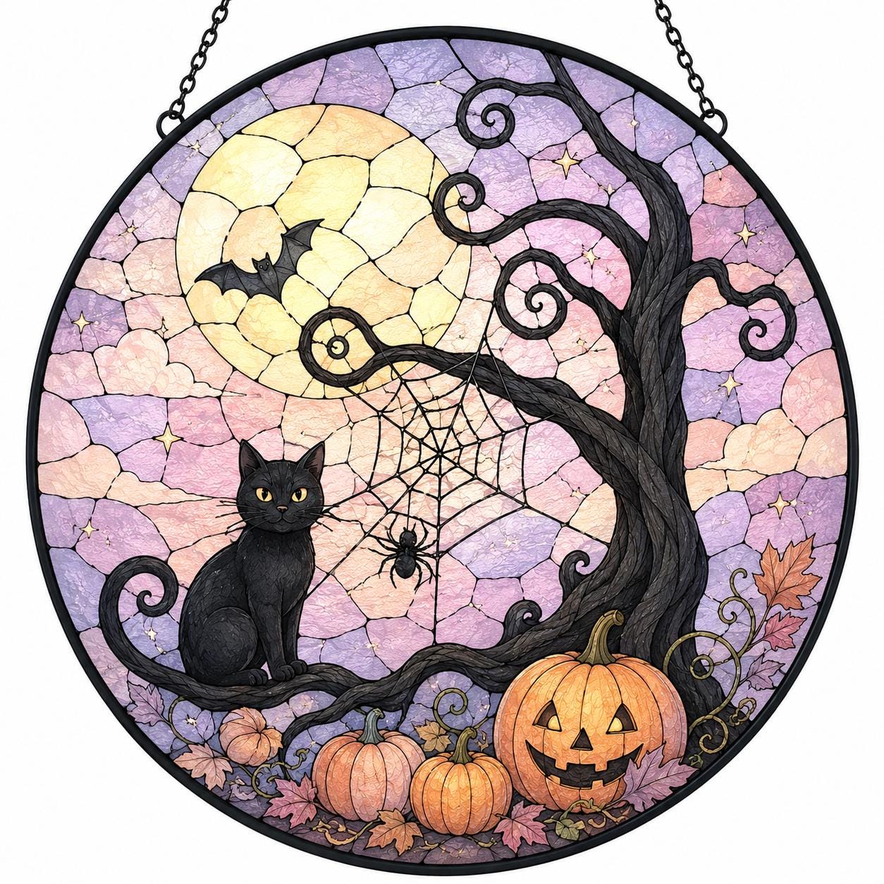 Halloween Black Cat Pumpkin Suncatcher - Image 5
