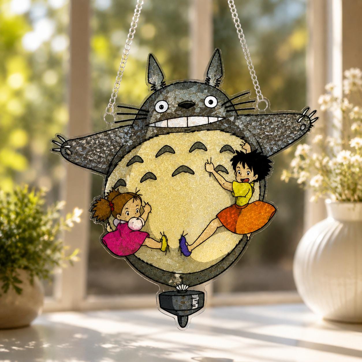 Totoro Satsuki Mei Glass Suncatcher - Image 2