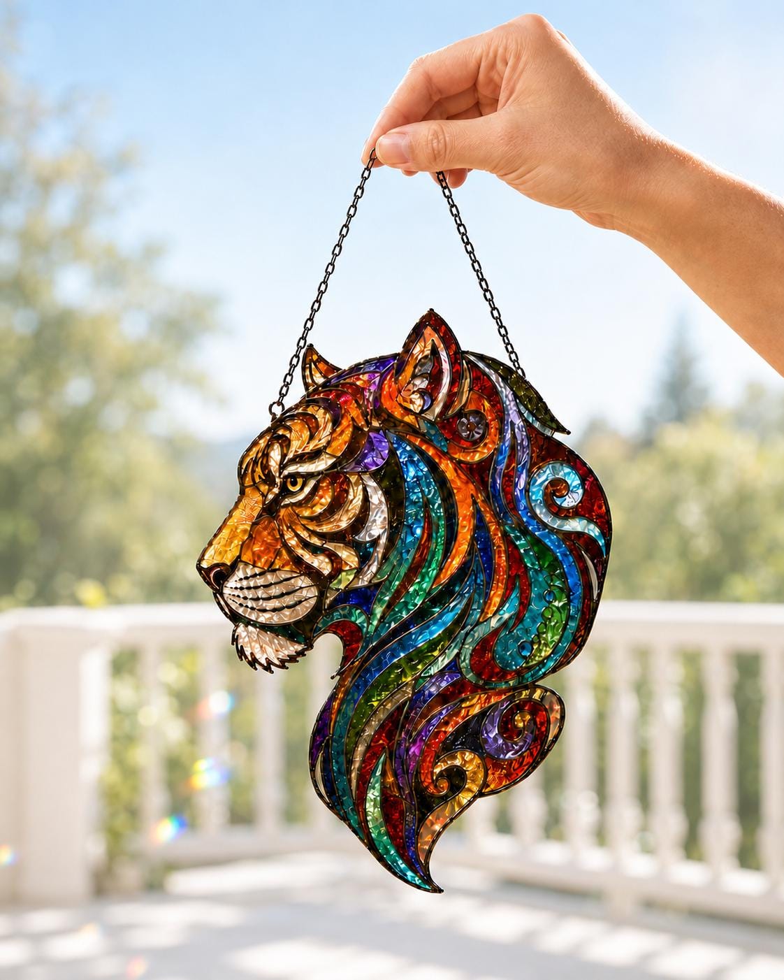 Tiger Colourful Wildlife Acrylic Suncatcher - Image 2