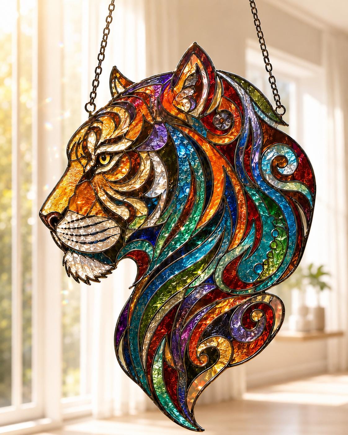 Tiger Colourful Wildlife Acrylic Suncatcher - Image 3