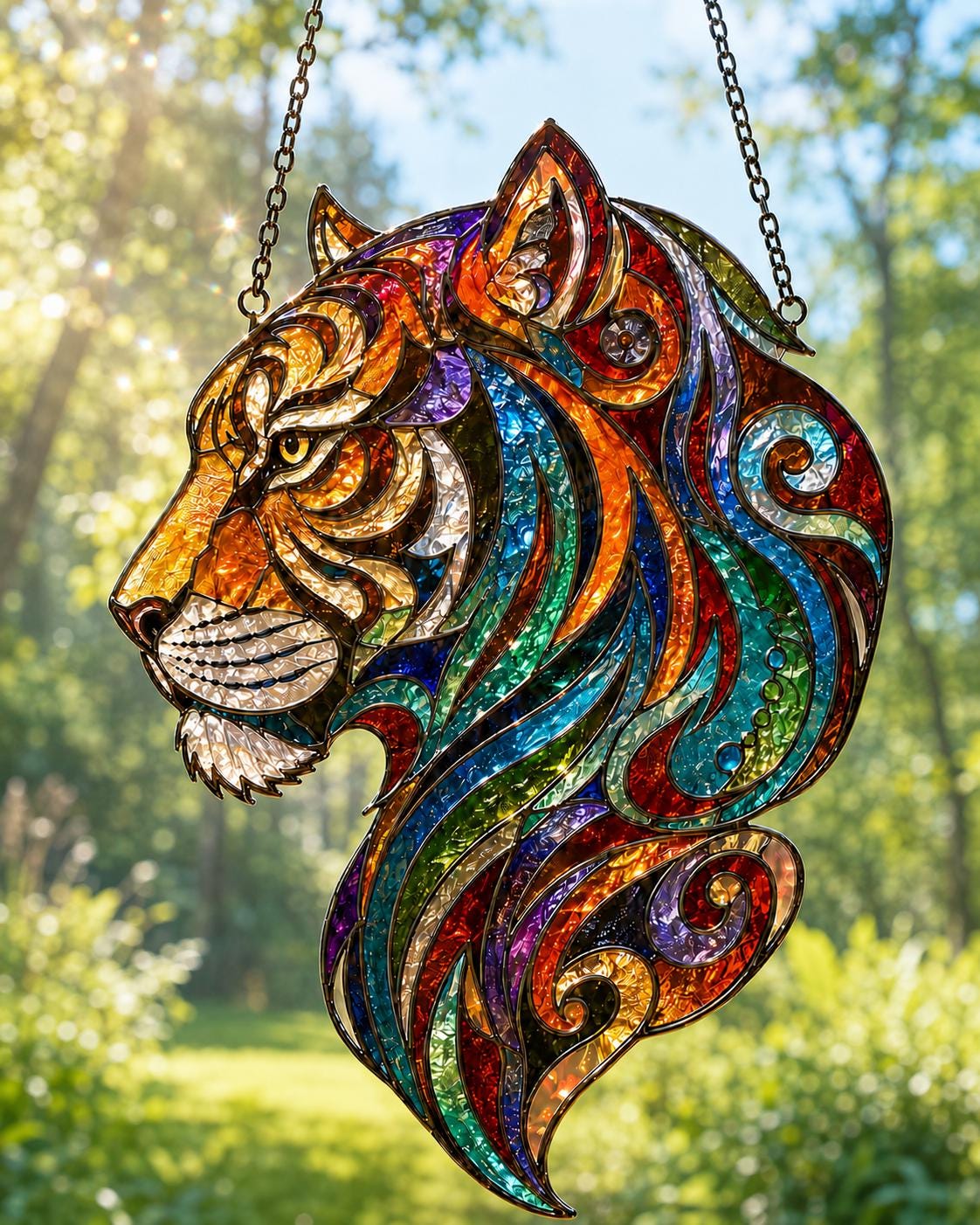 Tiger Colourful Wildlife Acrylic Suncatcher - Image 5