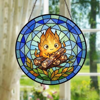 Fire Demon Fantasy Cottage Suncatcher