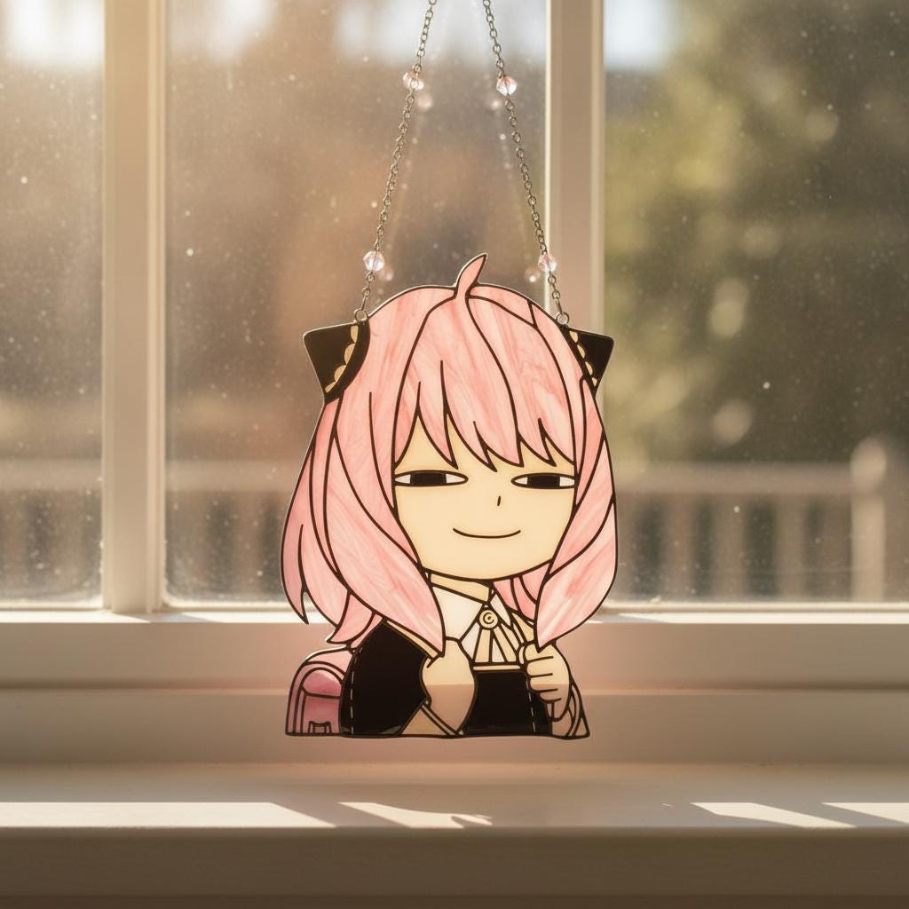 Anya Forger Anime Glass Suncatcher