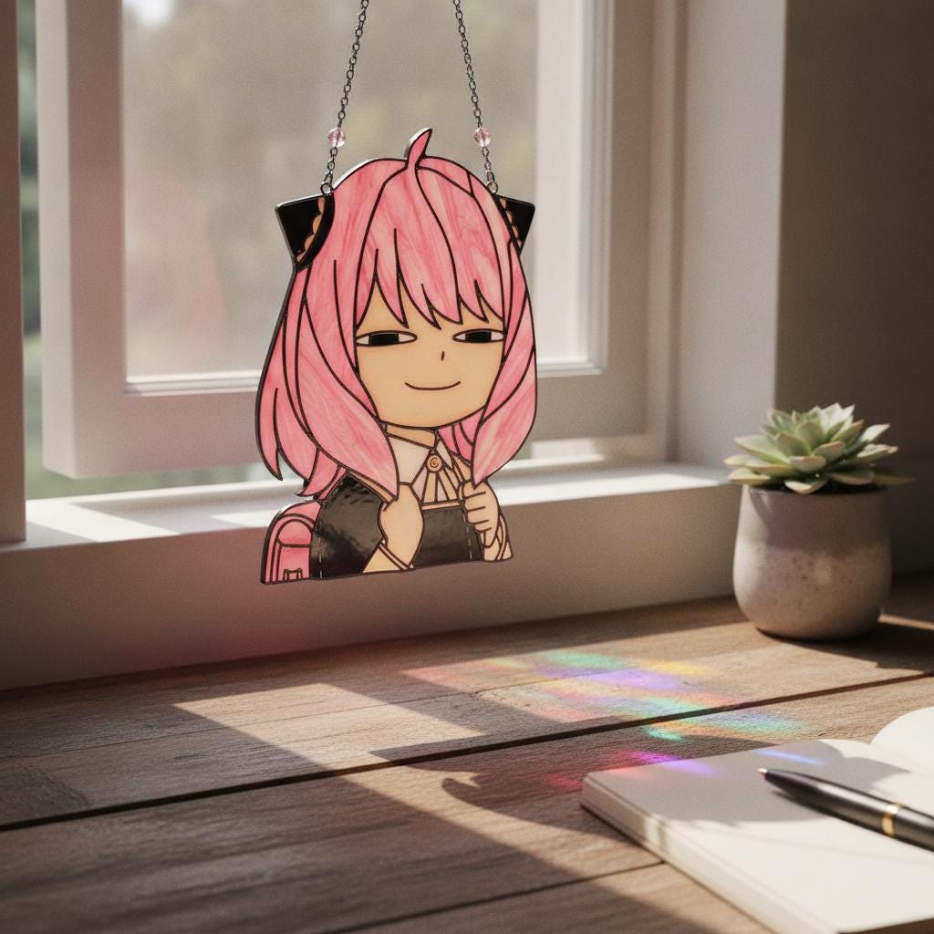 Anya Forger Anime Glass Suncatcher - Image 5