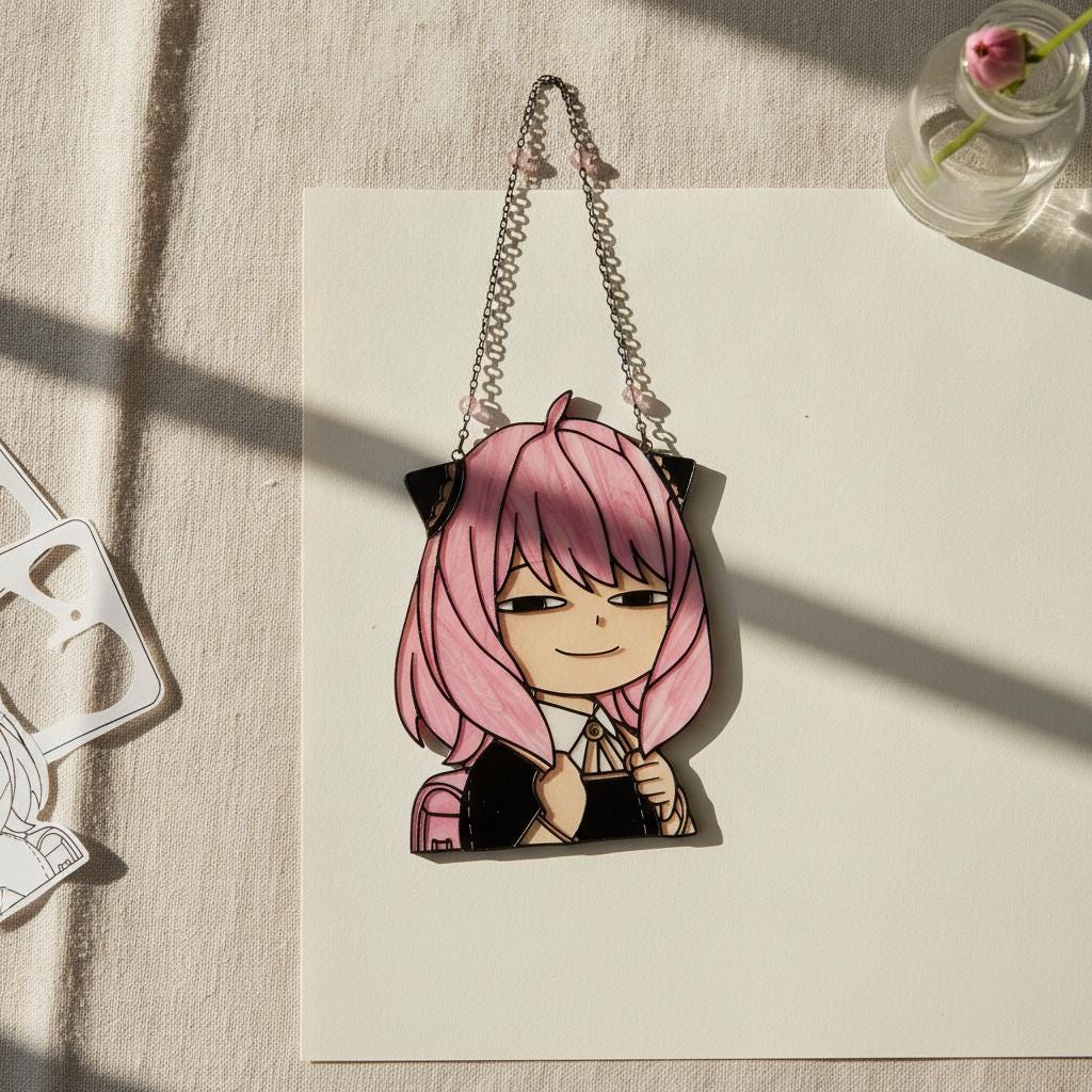 Anya Forger Anime Glass Suncatcher - Image 4